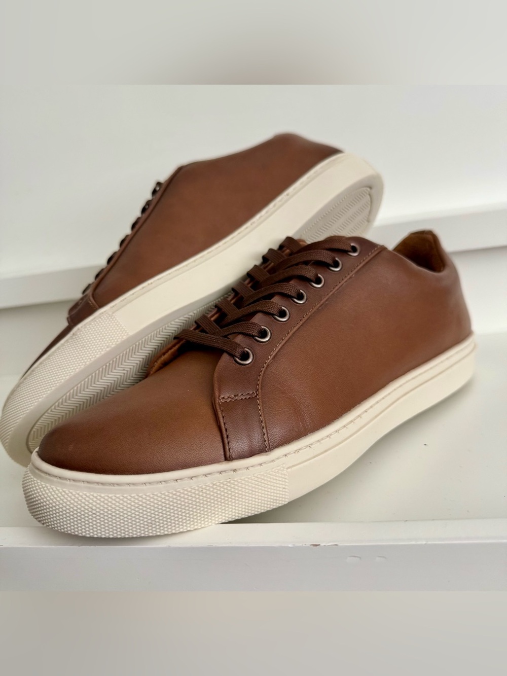 Thursday Everyday Leather Sneakers Women 10.5 Men 9 - Clean AF - Brown Low Top - Picture 12 of 15